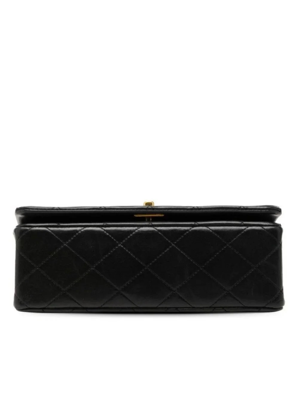 Chanel Quilted CC Logo Crossbody Chain Shoulder Bag Black Lambskin